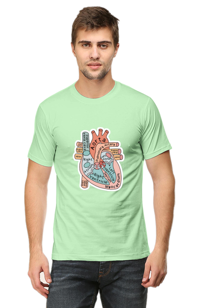 Heart Anatomy T-Shirt | Round Neck Cotton T-shirt for Men and Women