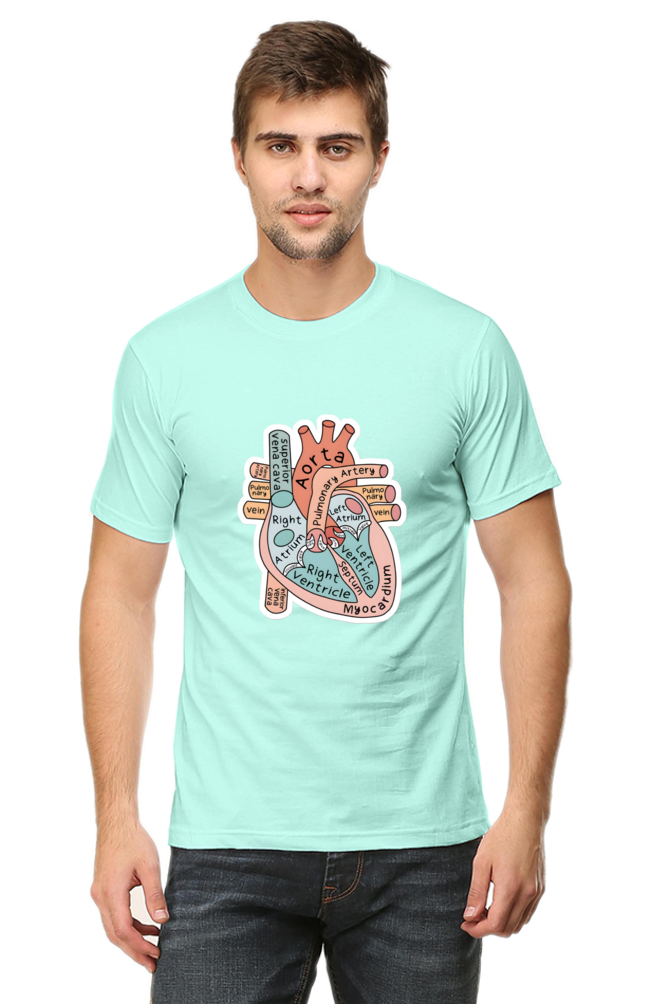 Heart Anatomy T-Shirt | Round Neck Cotton T-shirt for Men and Women