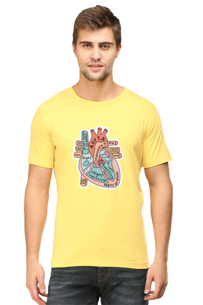 Heart Anatomy T-Shirt | Round Neck Cotton T-shirt for Men and Women