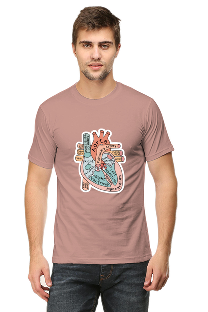 Heart Anatomy T-Shirt | Round Neck Cotton T-shirt for Men and Women